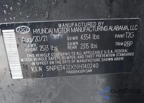 2022 Hyundai Sonata Sel Plus from USA, damaged, VIN 5NPEJ4J2XNH140240